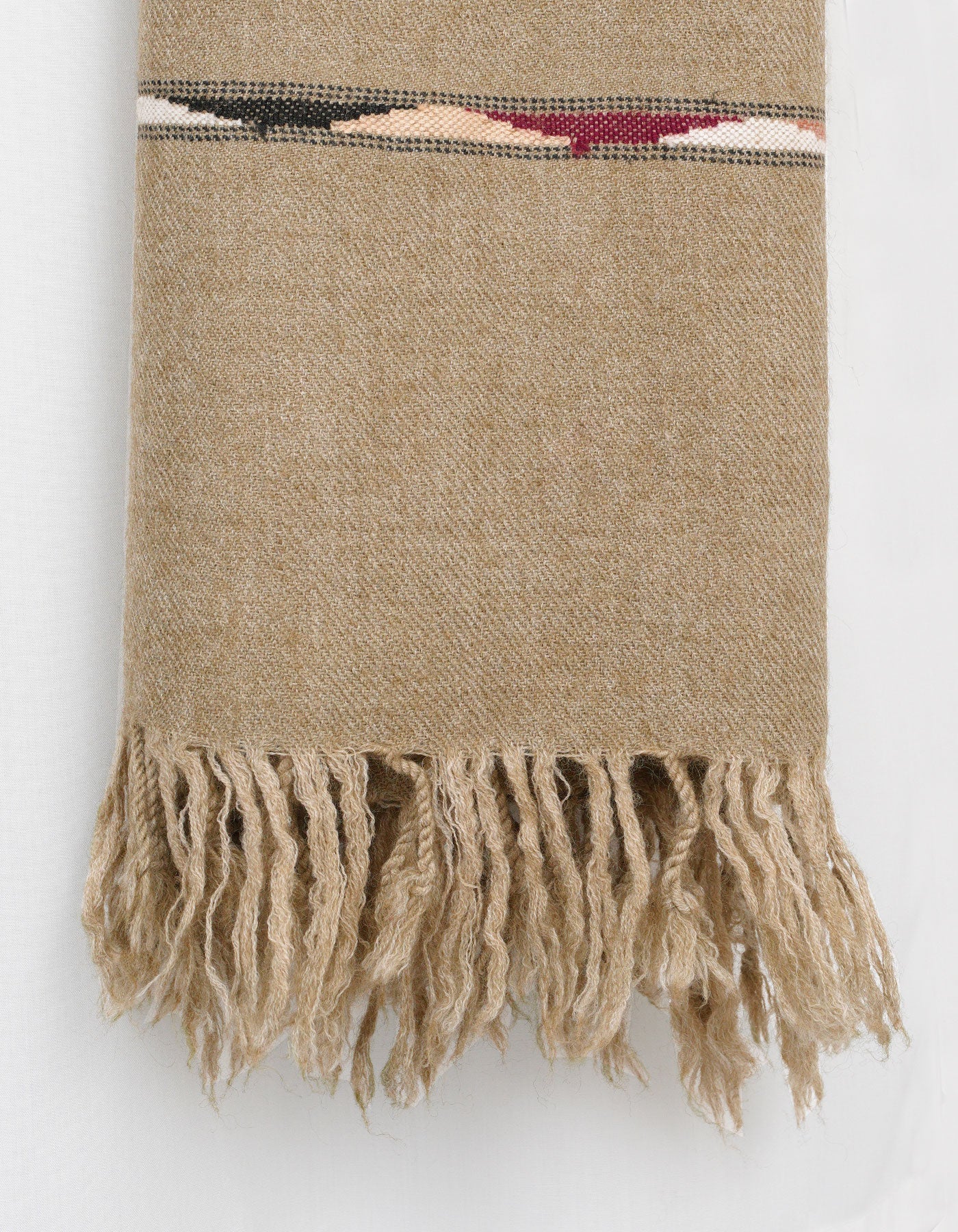 Olive Plain Wool Blend Men Shawl