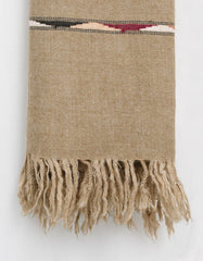 Olive Plain Wool Blend Men Shawl