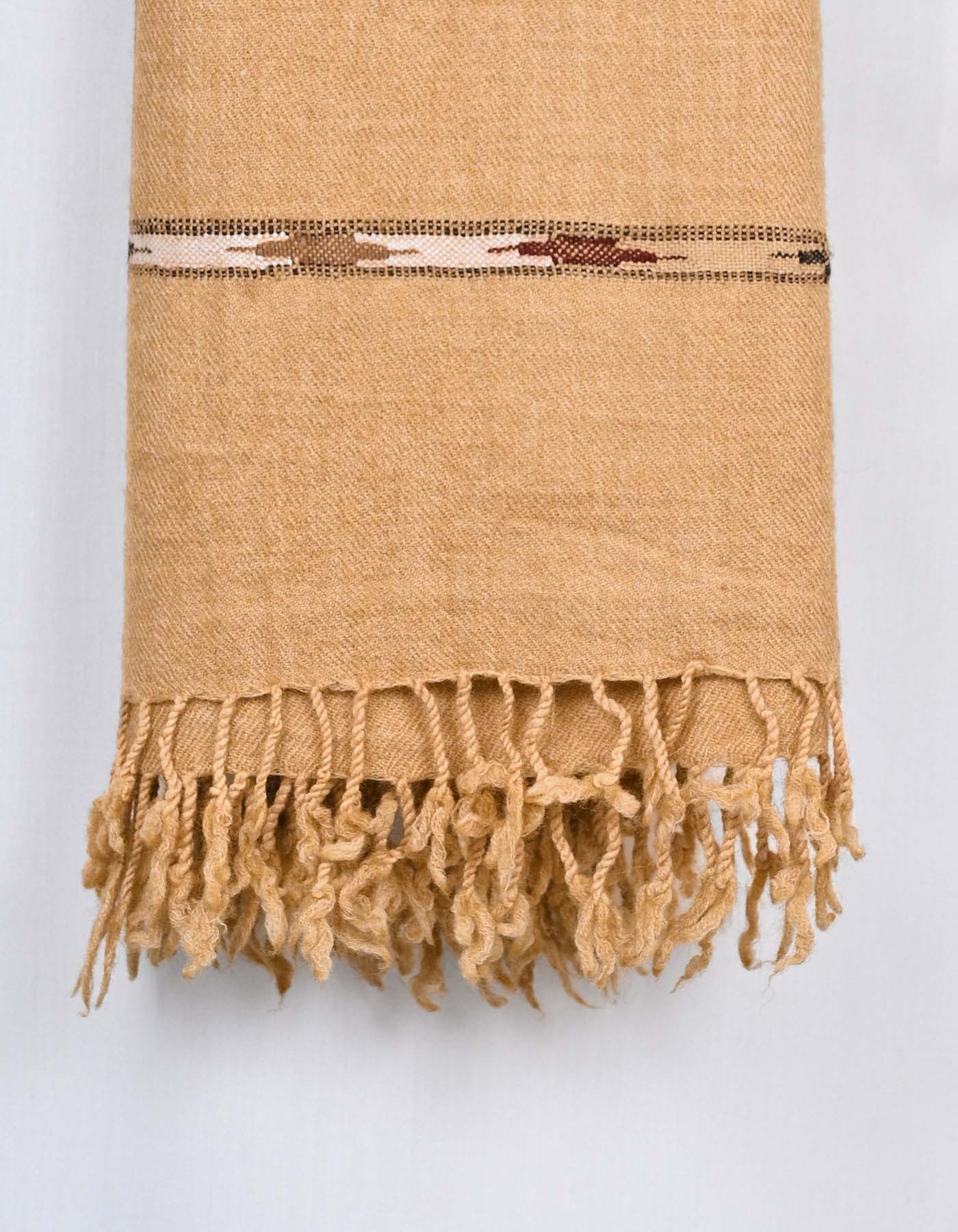 D Fawn Plain Wool Blend Men Shawl