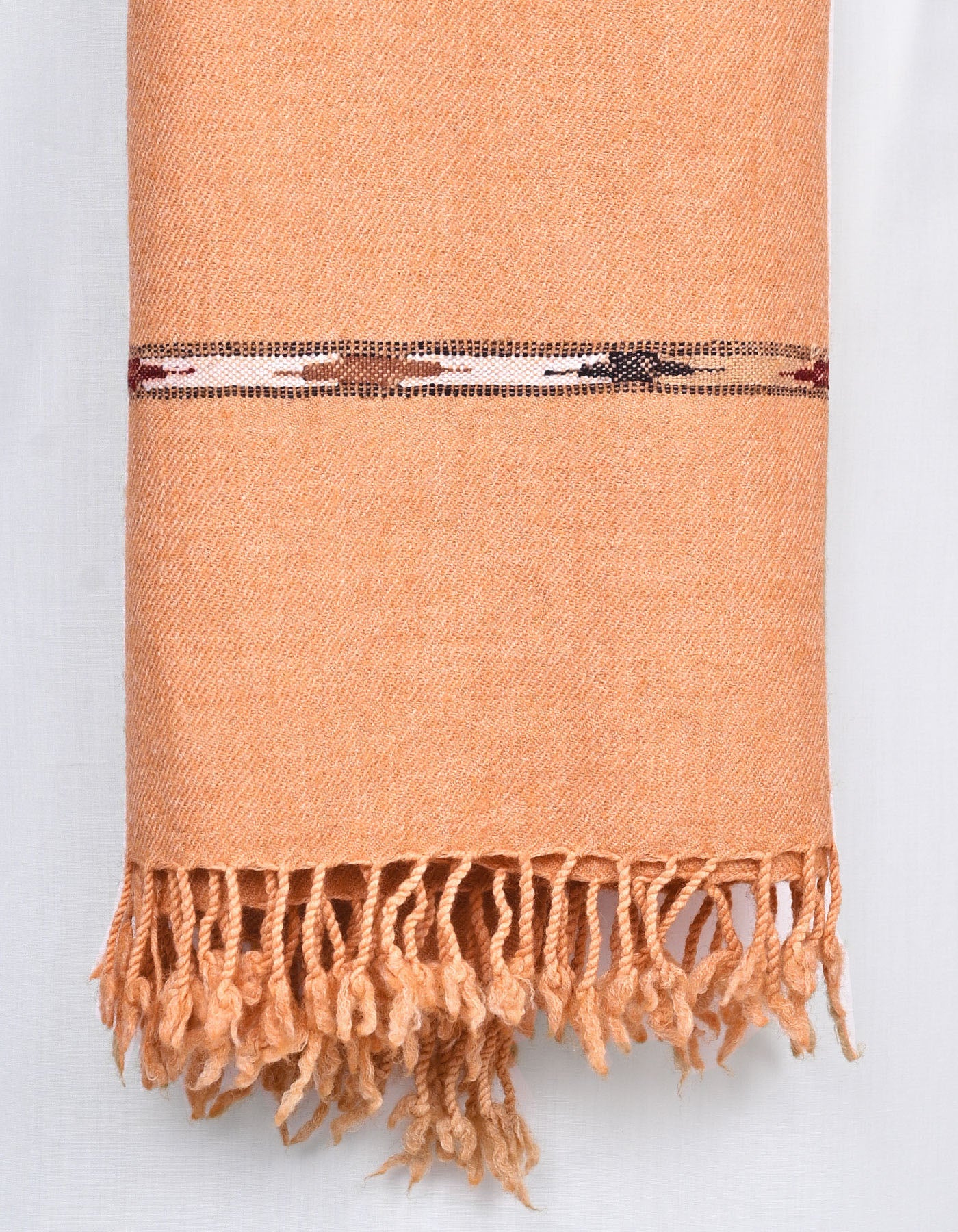 Camel Plain Wool Blend Men Shawl