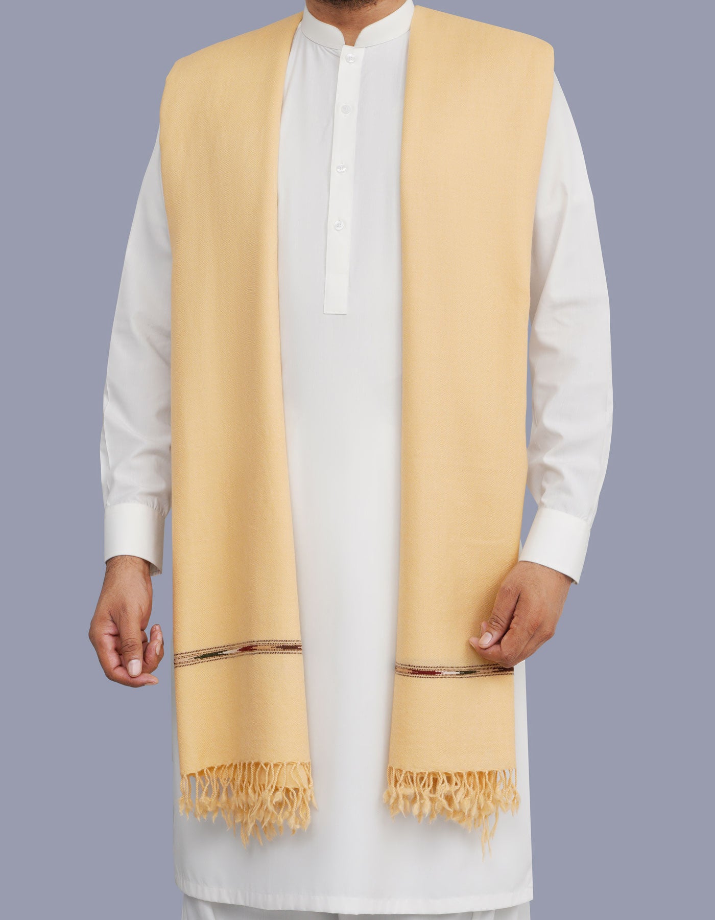 Skin Plain 100% Wool Men Shawl