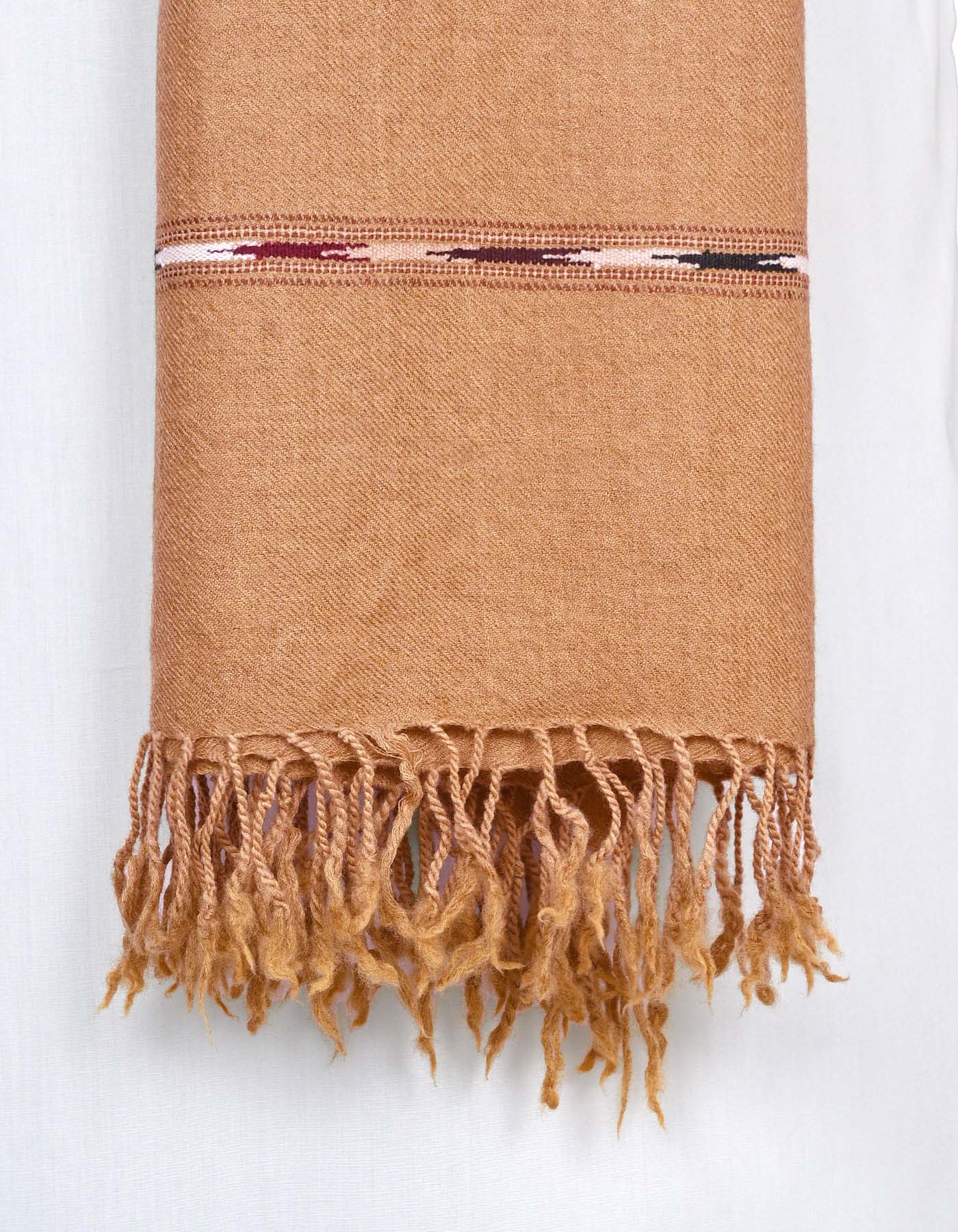 D Brown Plain Wool Blend Men Shawl