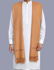 D Brown Plain Wool Blend Men Shawl