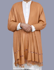 D Brown Plain Wool Blend Men Shawl