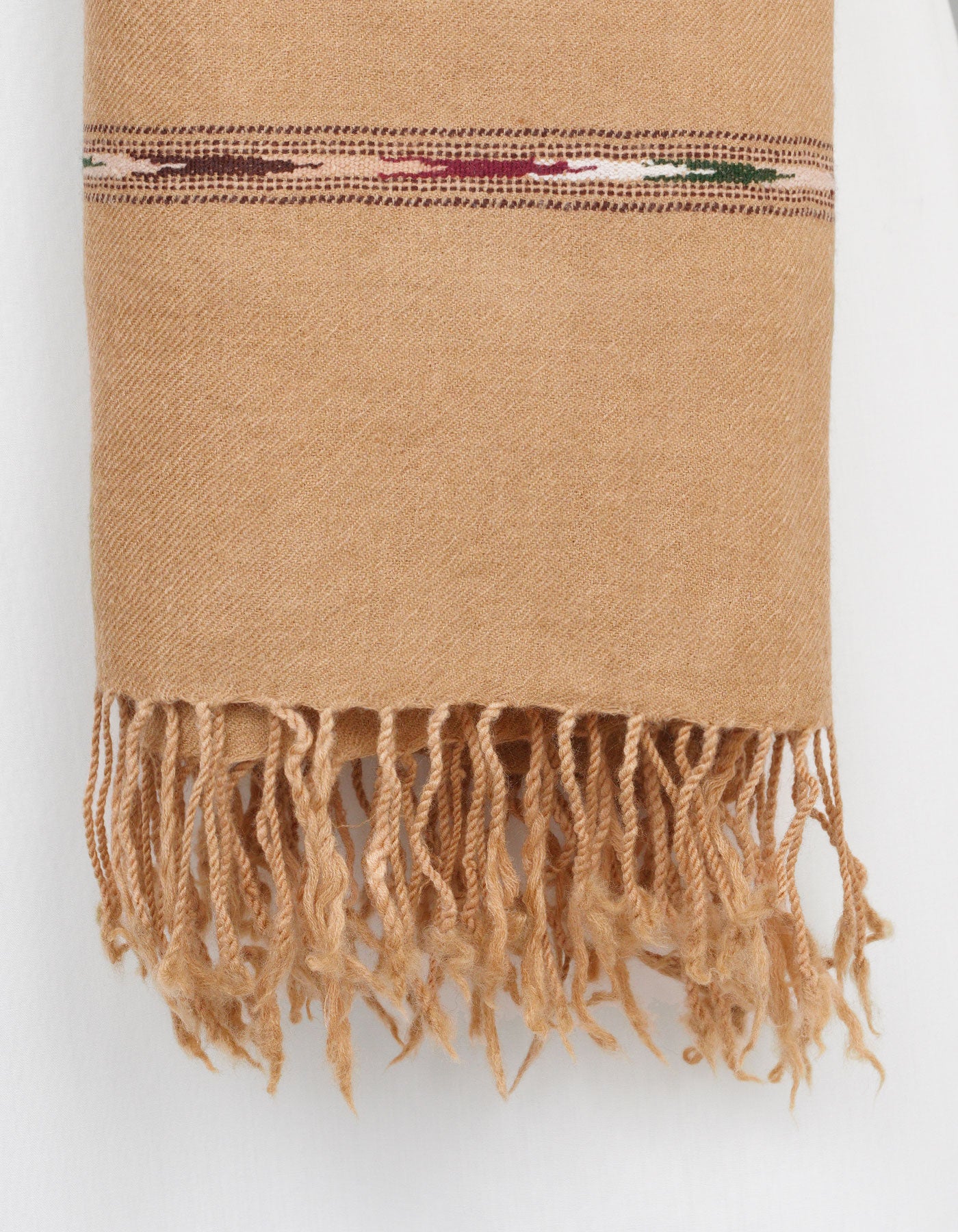 D Brown Plain 100% Wool Men Shawl