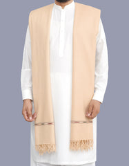 Fawn Plain 100% Wool Men Shawl