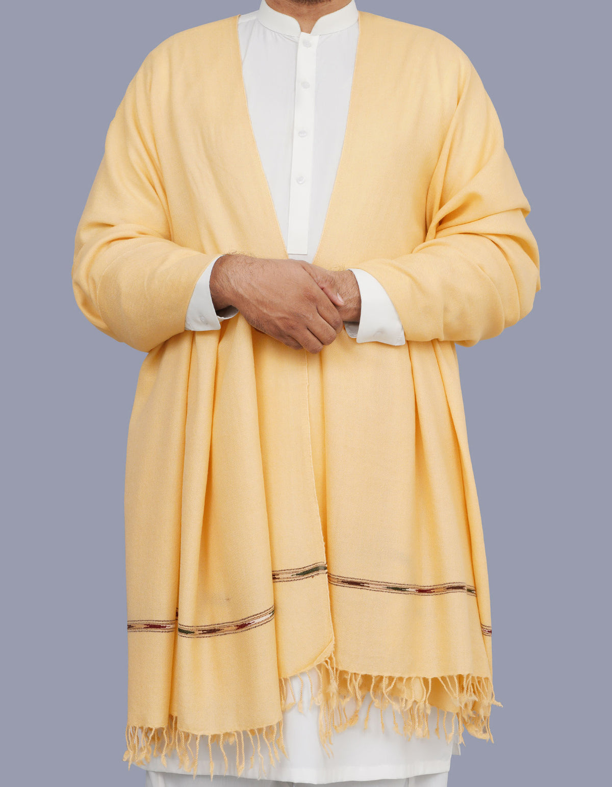 Skin Plain 100% Wool Men Shawl