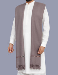 Grey Plain 100% Wool Men Shawl