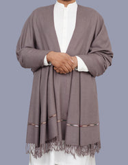 Grey Plain 100% Wool Men Shawl