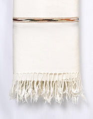 Off White Plain 100% Wool Men Shawl