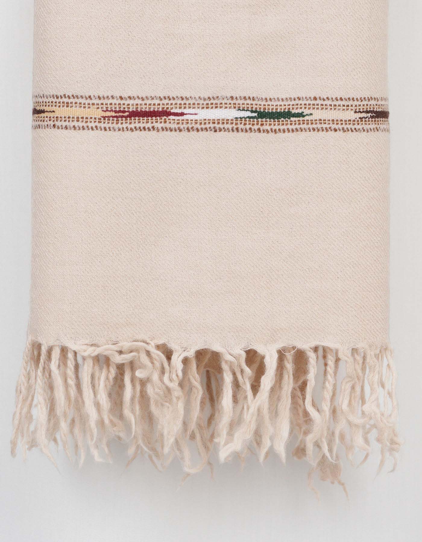 Fawn Plain 100% Wool Men Shawl