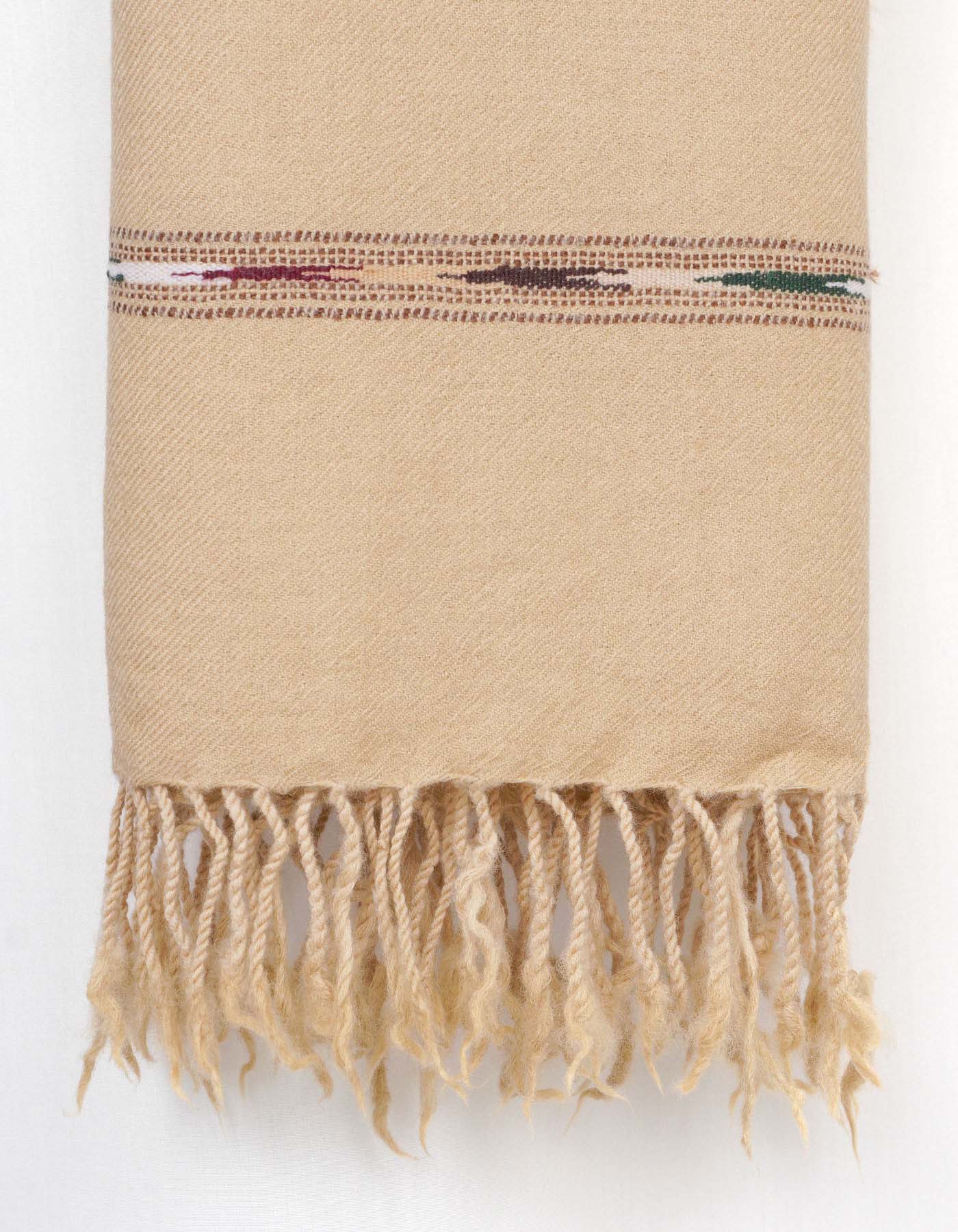 Fawn Plain 100% Wool Men Shawl