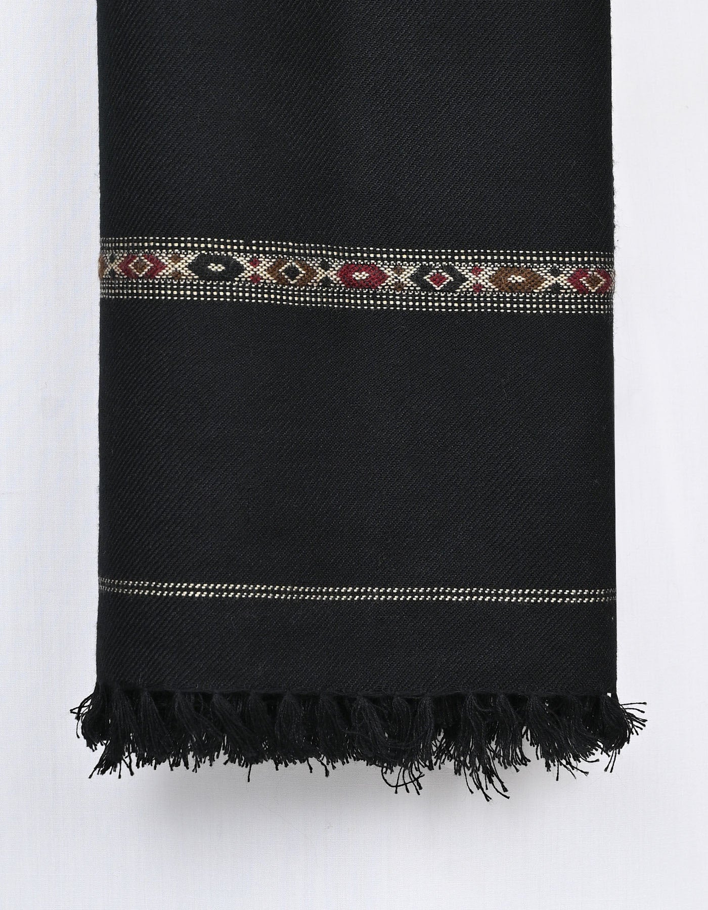 Black Plain 100% Acrylic Men Shawl