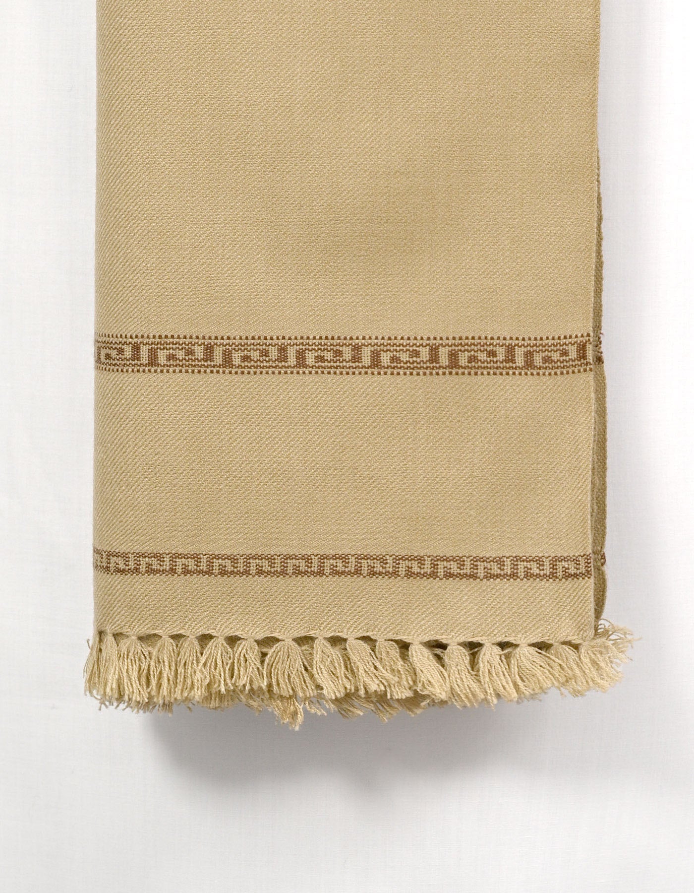 D Khaki Plain 100% Acrylic Men Shawl