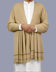 D Khaki Plain 100% Acrylic Men Shawl