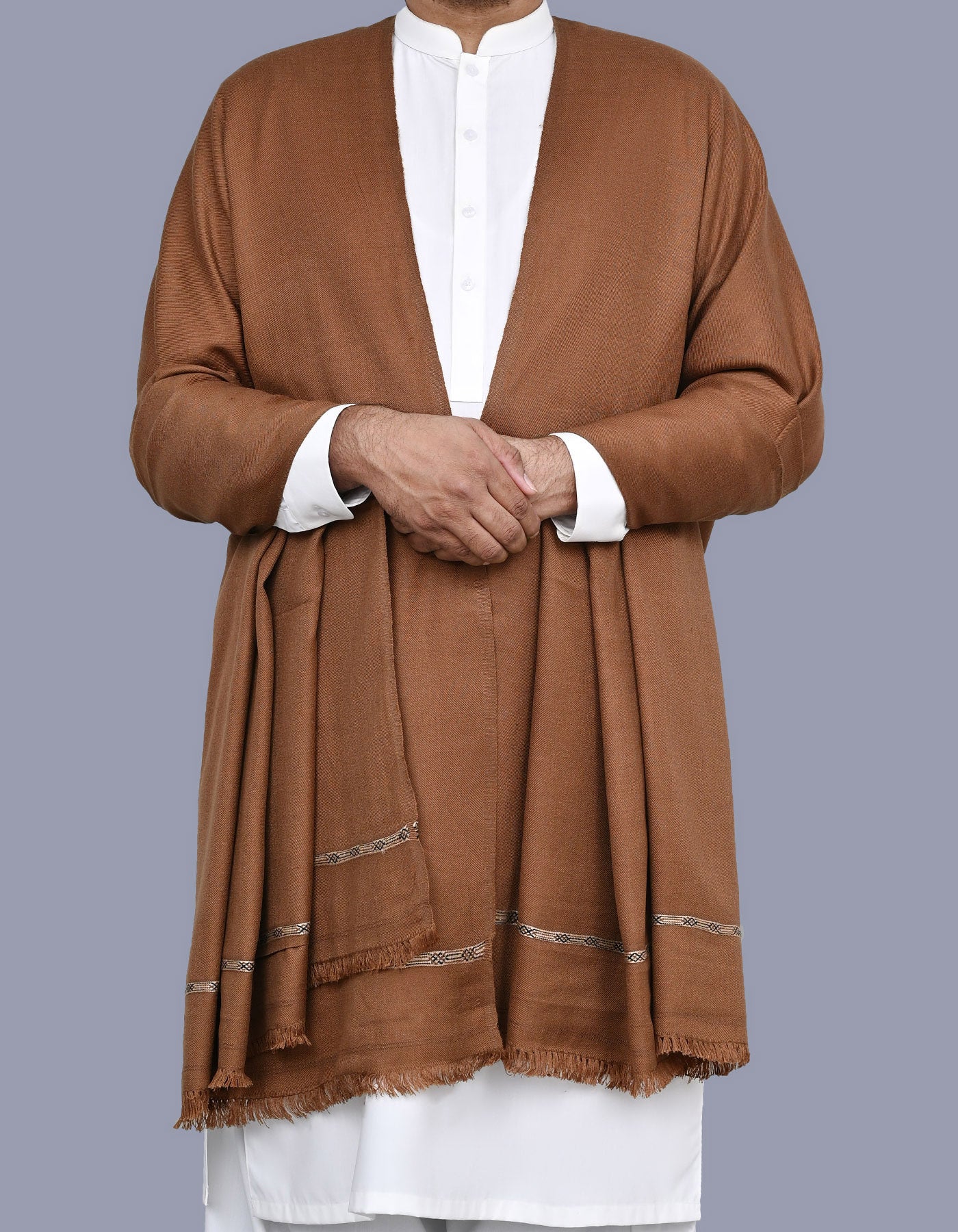Camel Plain 100% Acrylic Men Shawl
