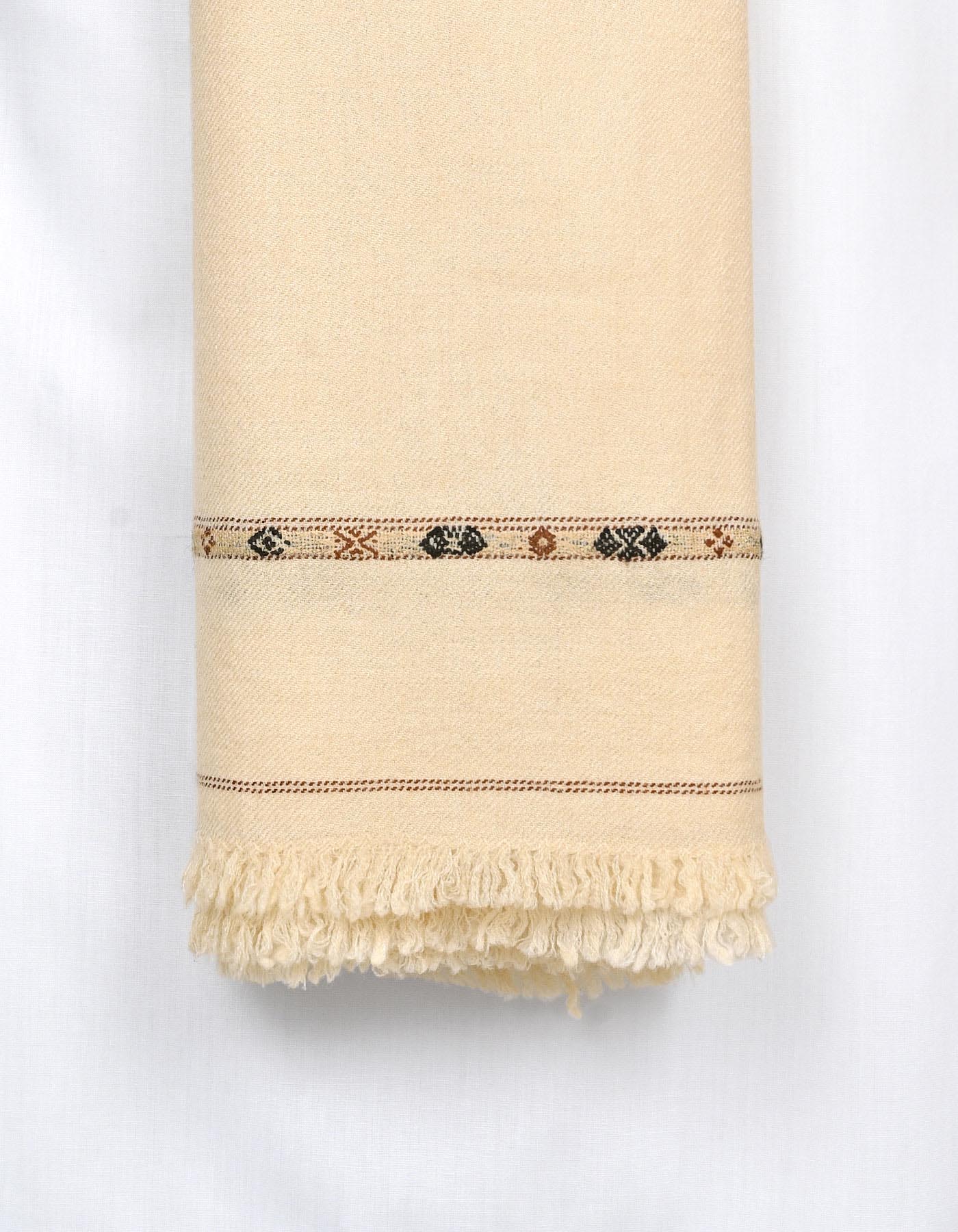 Ivory Plain Cotton Blend Men Shawl