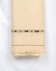 Ivory Plain Cotton Blend Men Shawl