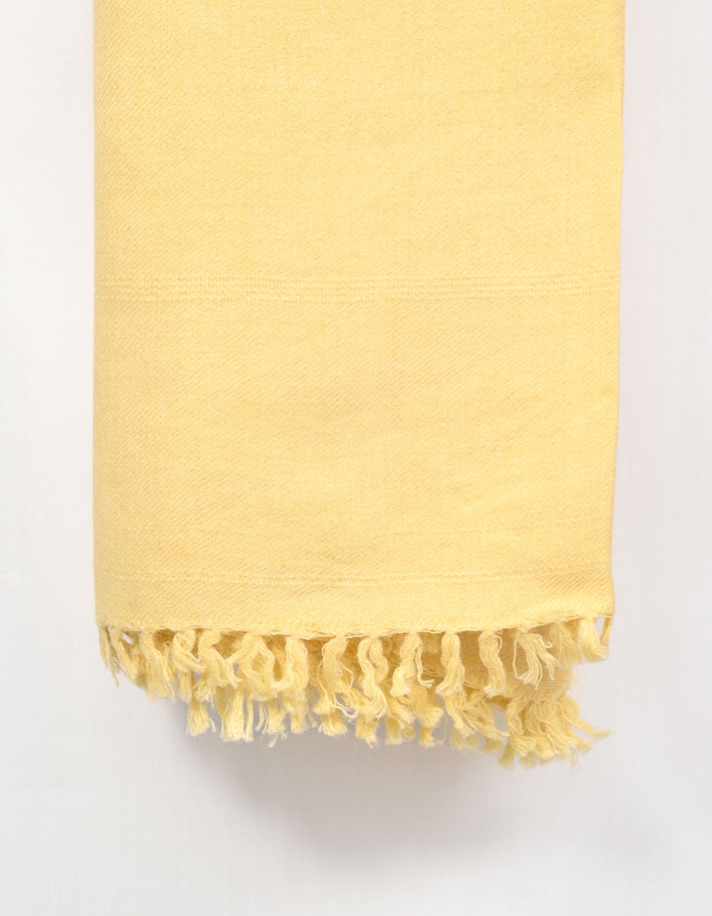 Yellow Plain Wool Blend Men Shawl