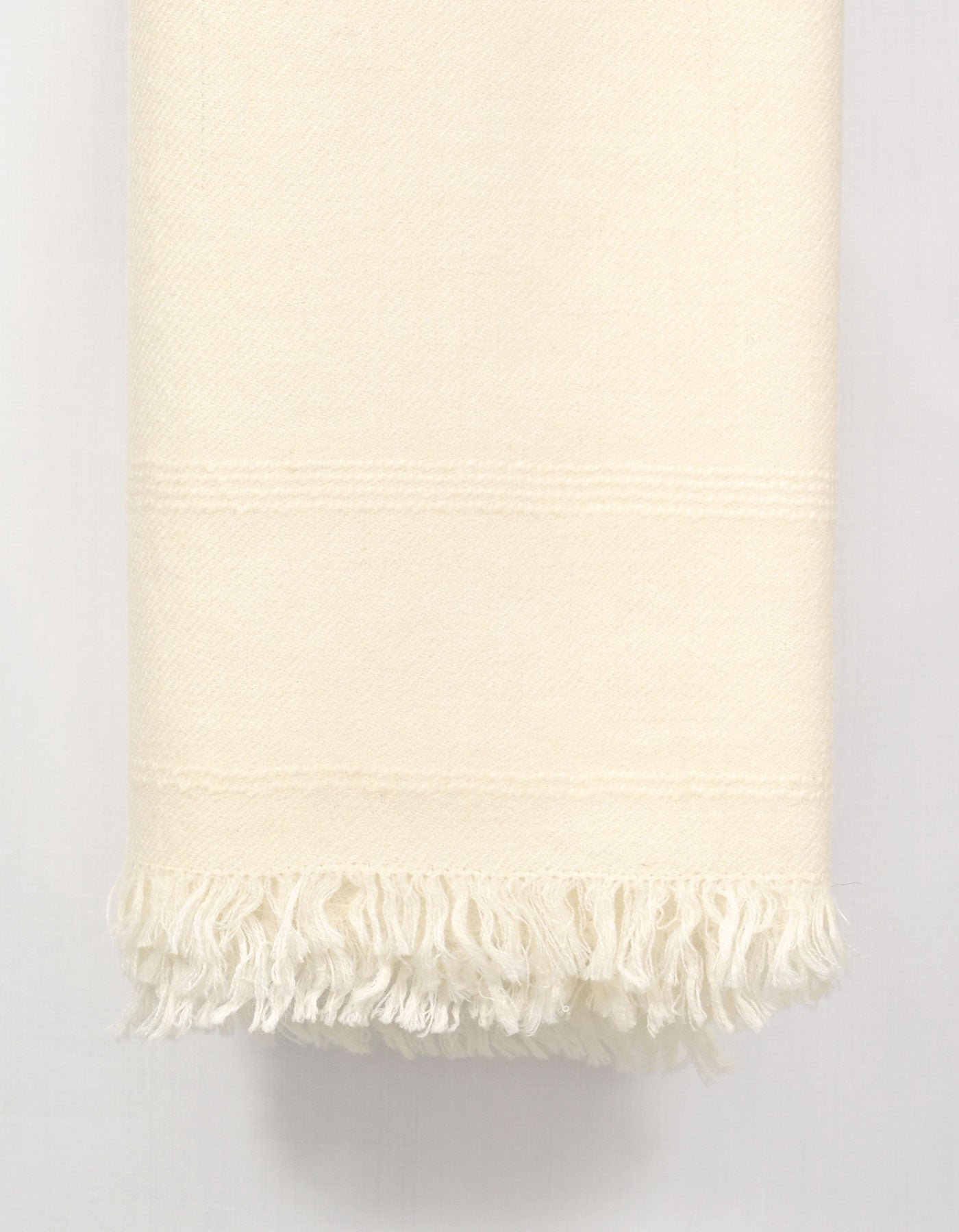Off White Plain Wool Blend Men Shawl