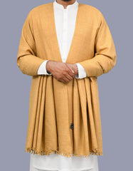 Camel Plain Wool Blend Men Shawl