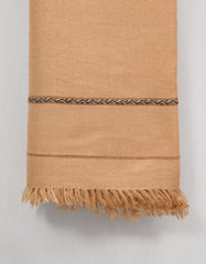 Camel Plain Wool Blend Men Shawl
