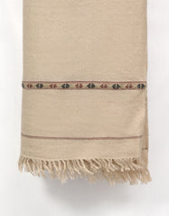 Ivory Plain Wool Blend Men Shawl