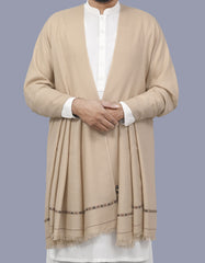 Ivory Plain Wool Blend Men Shawl