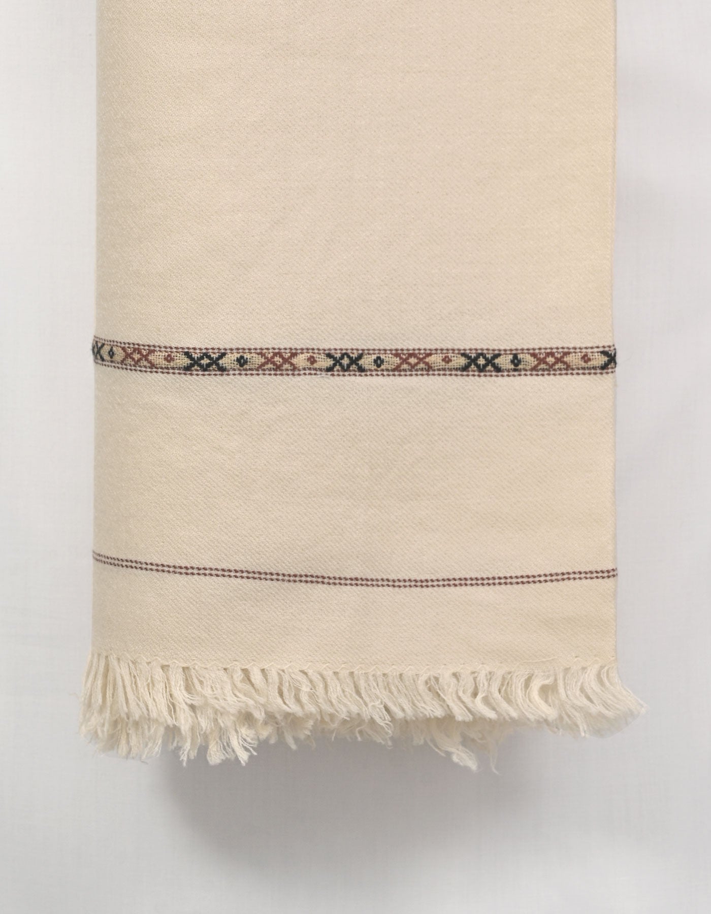Off White Plain Wool Blend Men Shawl