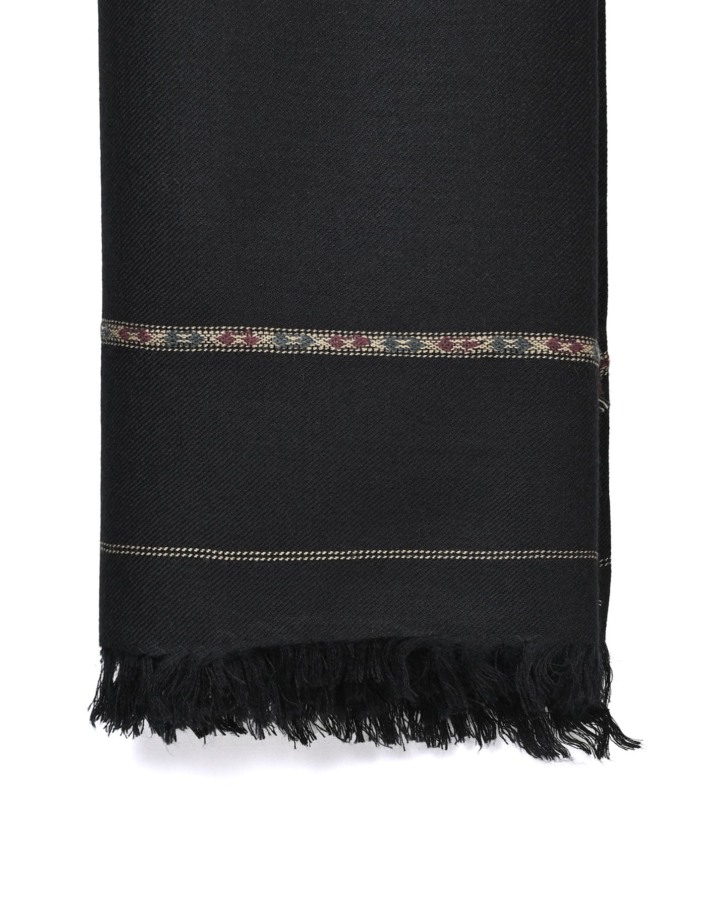Black Plain Wool Blend Men Shawl