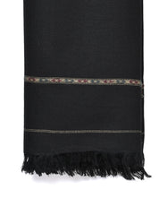 Black Plain Wool Blend Men Shawl