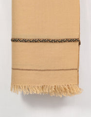 Cream Plain Wool Blend Men Shawl