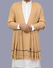 Cream Plain Wool Blend Men Shawl