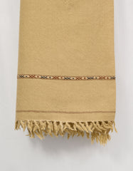 Beige Plain Wool Blend Men Shawl