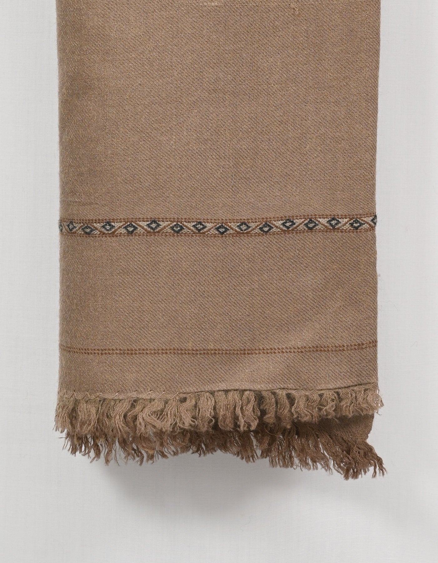 Brown Plain Wool Blend Men Shawl