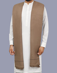 Brown Plain Wool Blend Men Shawl