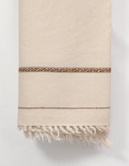 Ivory Plain Wool Blend Men Shawl