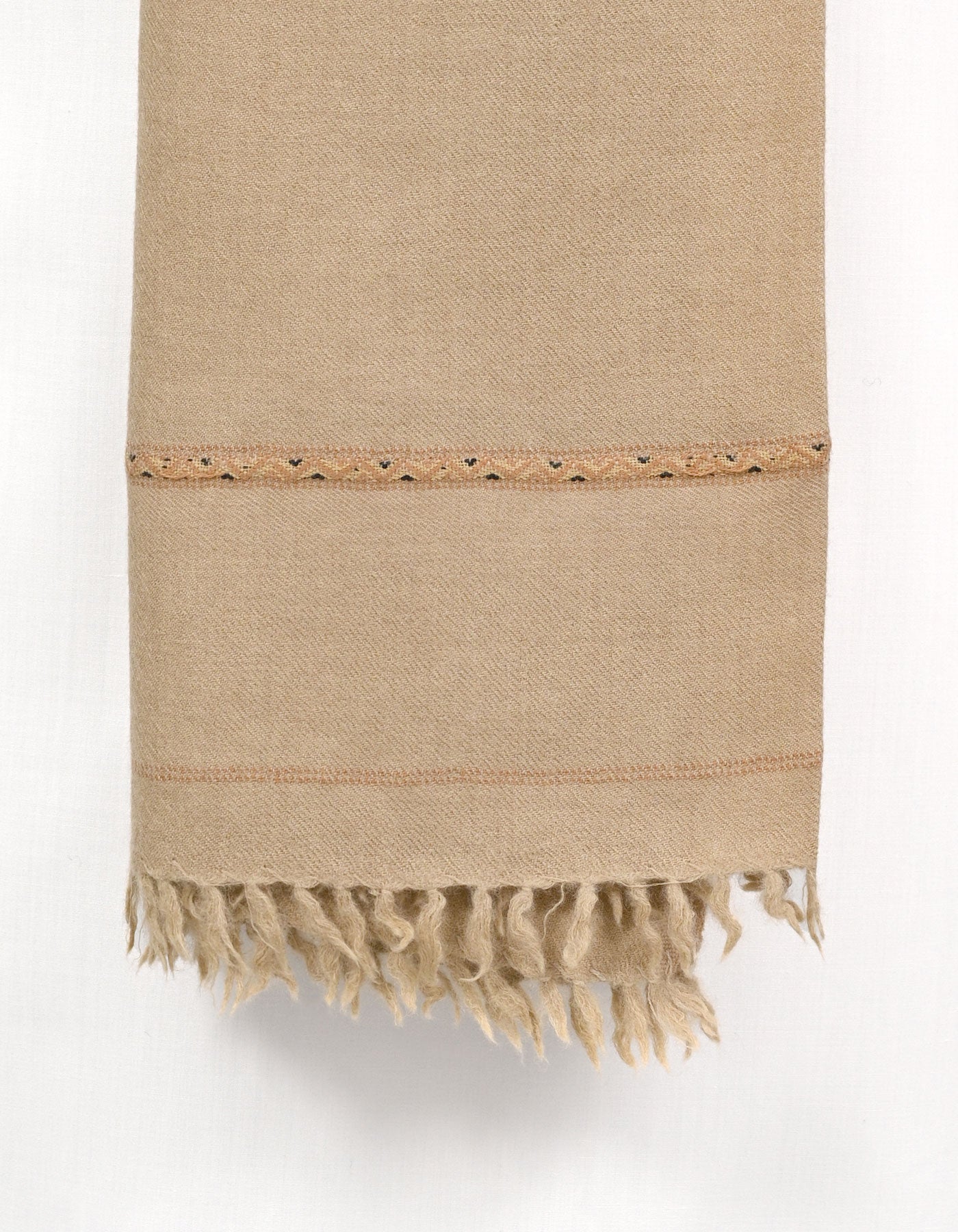 Ivory Plain Wool Blend Men Shawl