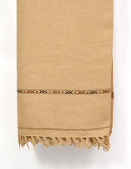 Beige Plain Wool Blend Men Shawl
