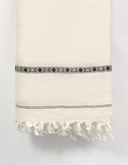 Off White Plain Wool Blend Men Shawl