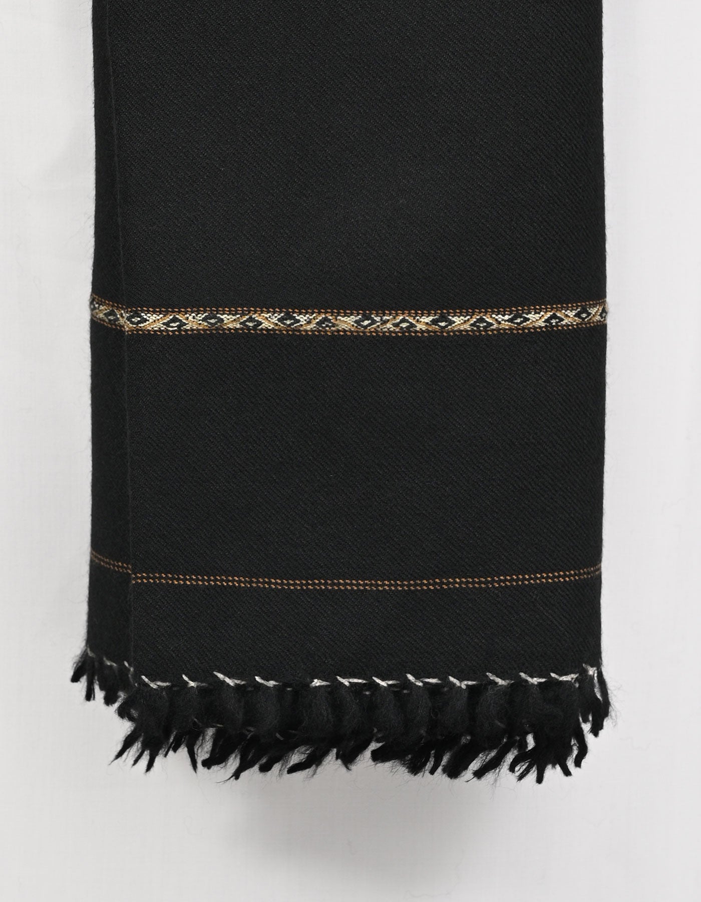 Black Plain Wool Blend Men Shawl