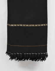 Black Plain Wool Blend Men Shawl