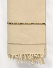 Ivory Plain Wool Blend Men Shawl