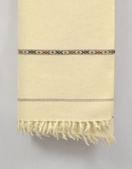 Cream Plain Wool Blend Men Shawl