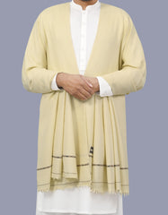 Cream Plain Wool Blend Men Shawl