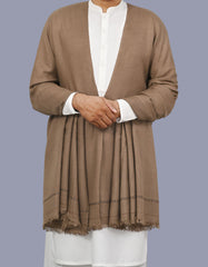Brown Plain Wool Blend Men Shawl