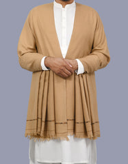 Camel Plain Wool Blend Men Shawl