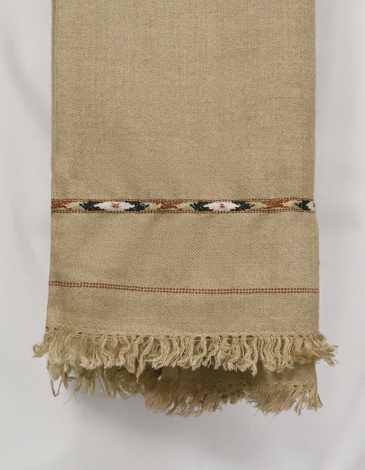 Olive Plain Wool Blend Men Shawl