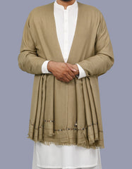 Olive Plain Wool Blend Men Shawl