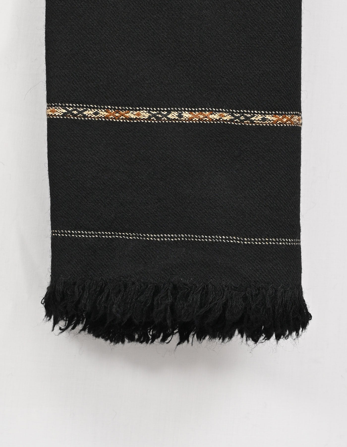 Black Plain Wool Blend Men Shawl